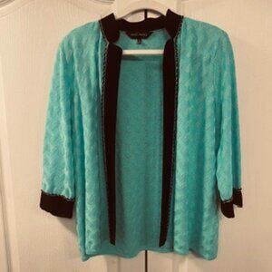 Ming Wang Women's Large Mint Green Cardigan
